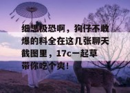 细思极恐啊，狗仔不敢爆的料全在这几张聊天截图里，17c一起草带你吃个爽！
